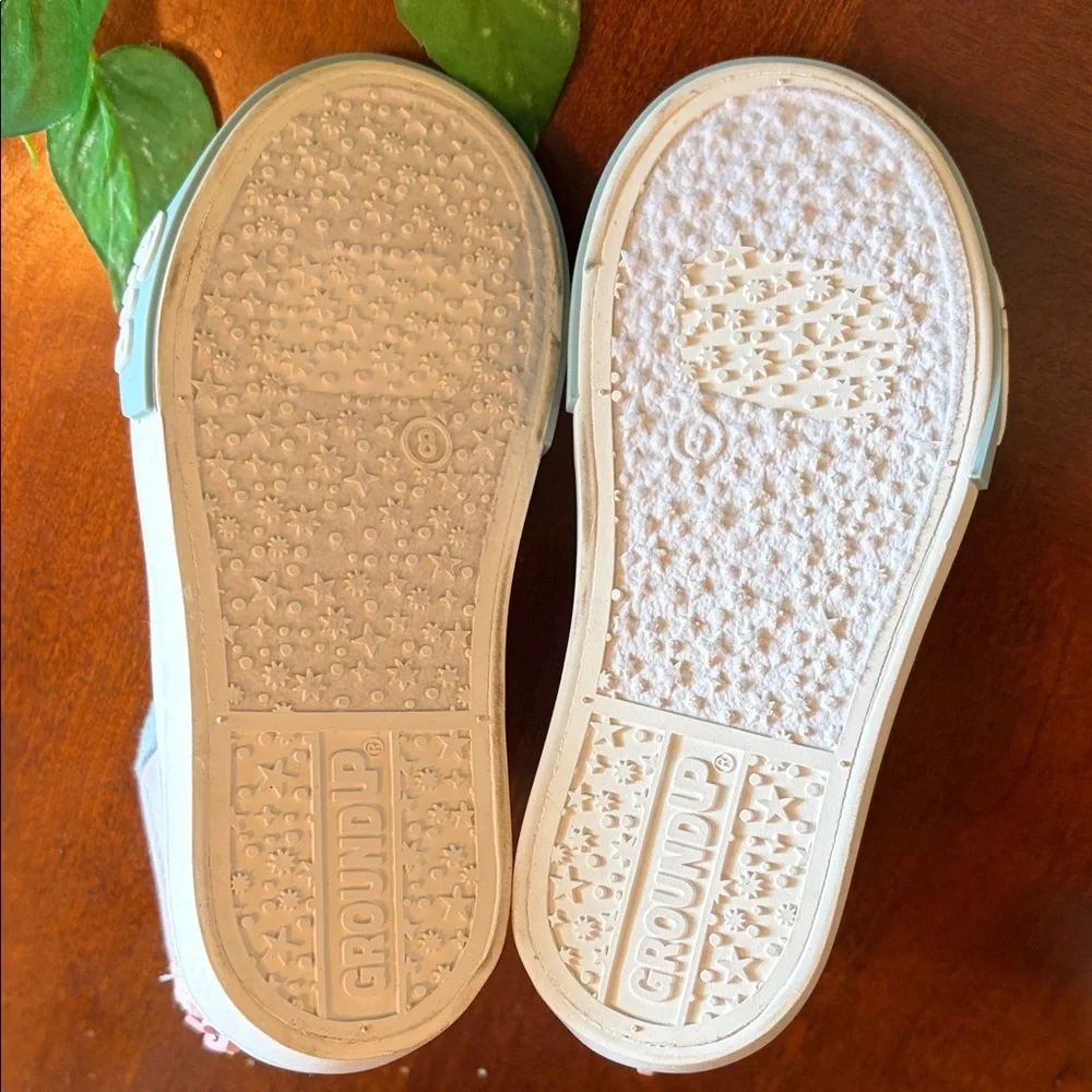 Girls' Glitter High-Top Sneakers in Pink and Light Blue - Picture 5 of 7